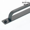 Sleek matte black cabinet door handle
