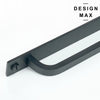 Smooth matte black drawer pull with plate
