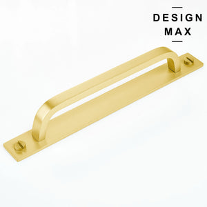 Stylish brass cabinet handle with backplate design