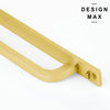 Minimalist matte brass drawer pull with plate