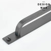 Smooth metallic gray drawer pull with plate