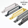 Satin silver cabinet handle with backplate