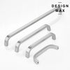Sleek silver pull for kitchen or bathroom cabinets  
