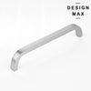 Silver bar pull in polished satin finish  
