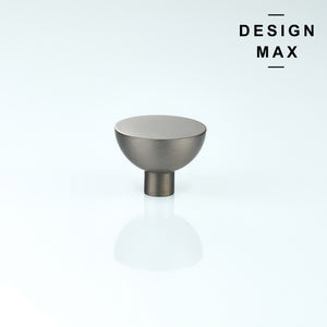 Modern brass cabinet knobs with a brushed nickel finish, creating a sleek and contemporary look
