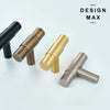 Unique brass hardware with a geometric design making a bold statement in any space
