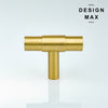 Sleek T knob with a matte brass finish, enhancing the modern aesthetic of your décor
