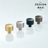 Modern brass cabinet knobs with a curved handle, adding a touch of sophistication
