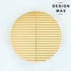 demi brass half circle drawer pull with contemporary striped texture

