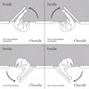 Diagram showing different door swing handles with labels for inside, outside, and standard hand positions.