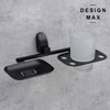 Sleek double soap dispenser holder with glass cup
