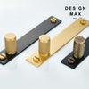 Modern brass cabinet knobs with a curved handle, adding a touch of sophistication
