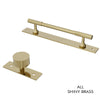 Versatile brass cabinet pulls, suitable for both kitchen and bathroom cabinetry.
