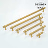 Unique brass cabinet knobs with a geometric design, adding a touch of personality to your space