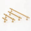 Solid Satin Brass Knurled Drawer Pulls and Knobs