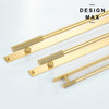 Modern brass appliance Pull with a brushed nickel finish, creating a sleek and contemporary look
