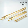 Modern brass appliance pulls with a brushed nickel finish, creating a sleek and contemporary look
