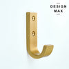 Stylish mudroom hook with brushed gold finish
