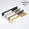 Macro view of Kiron pull's brushed brass texture and rounded ergonomic edges