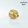 Modern brass cabinet knobs with a curved handle, adding a touch of sophistication
