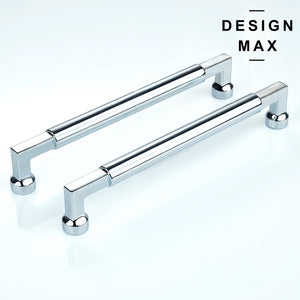 Macro shot of Knox polished nickel pull showing mirror-like reflective finish