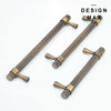 Unique brass cabinet knobs with a geometric design, adding a touch of personality to your space
