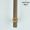 Solid brass cabinet pull with a sleek modern design
