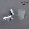 Modern soap holder with glass cup for bathroom
