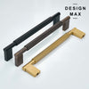 Unique brass appliance pulls with a geometric design, adding a touch of personality to your space
