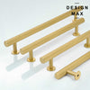 45-degree angle showcasing ergonomic grip of striped brass pull