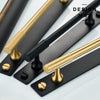 Classic brass pull handle, suitable for high-traffic kitchen cabinetry

