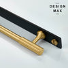 High-end brass pull handle, creating a sophisticated look for kitchen cabinets
