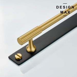 Classic brass cabinet pull with a brushed finish, offering both elegance and durability

