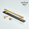 Luxurious brass cabinet pull with a smooth matte finish, perfect for minimalist designs
