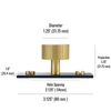Radnor Matte Brass Knurled Solid Brass Cabinet Knob with Black Backplate