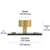 Radnor Matte Brass Knurled Solid Brass Cabinet Knob with Black Backplate