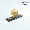 Modern matte brass knob featuring striped texture and sleek black backplate

