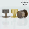 Modern  cabinet round knob with cylindrical base and ridged design