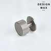 Contemporary satin silver cabinet knob with smooth base and ribbed top