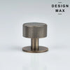 Minimalist antique brass round cabinet knob with cylindrical base
