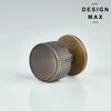 Contemporary antique brass cabinet knob with ribbed metal sides