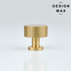 Set of 12 Marlowe knobs on walnut office cabinets in modern workspace