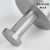 Dimension diagram of a wall-mounted stainless steel hook showing 2.04-inch base diameter.