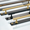 Modern brass cabinet pull with a matte finish, adding sleek style to any space
