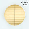 demi brass half circle drawer pull with contemporary striped texture

