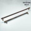 A set of durable appliance handles in a timeless antique brass finish with a textured grip for comfortable use.