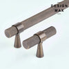 Antique brass knurled cabinet pull with textured grip – Modex by Design Max