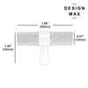 Textured T-shaped knob in antique brass – Modex by Design Max