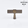 Modex antique brass knurled T knob – luxury cabinet hardware