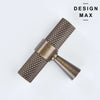 Antique brass T knob with knurled texture – Modex collection by Design Max